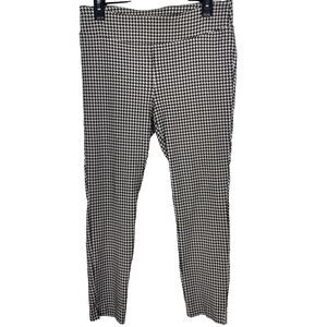 JL JULES & LEOPOLD Pants Houndstooth Plaid Pull-On Tapered Womens L Black White